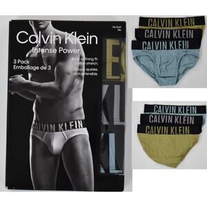 Mens Calvin Klein 3 Pack Intense Power Stretch Hip Brief Underwer NB2595 925 2XL